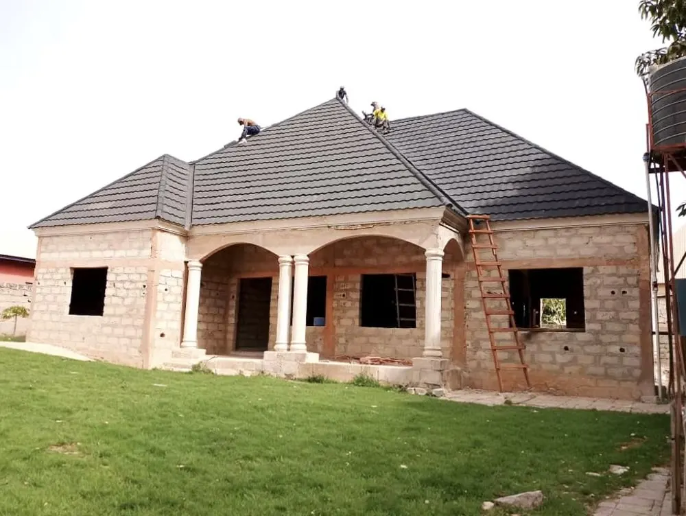 Bungalow with an arched veranda built in The Gambia