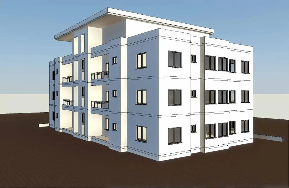 Four-storey apartment building design supplied by Smart Steel Enterprise